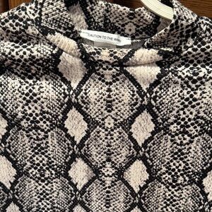 Caution To The Wind Monochrome Snakeskin Top